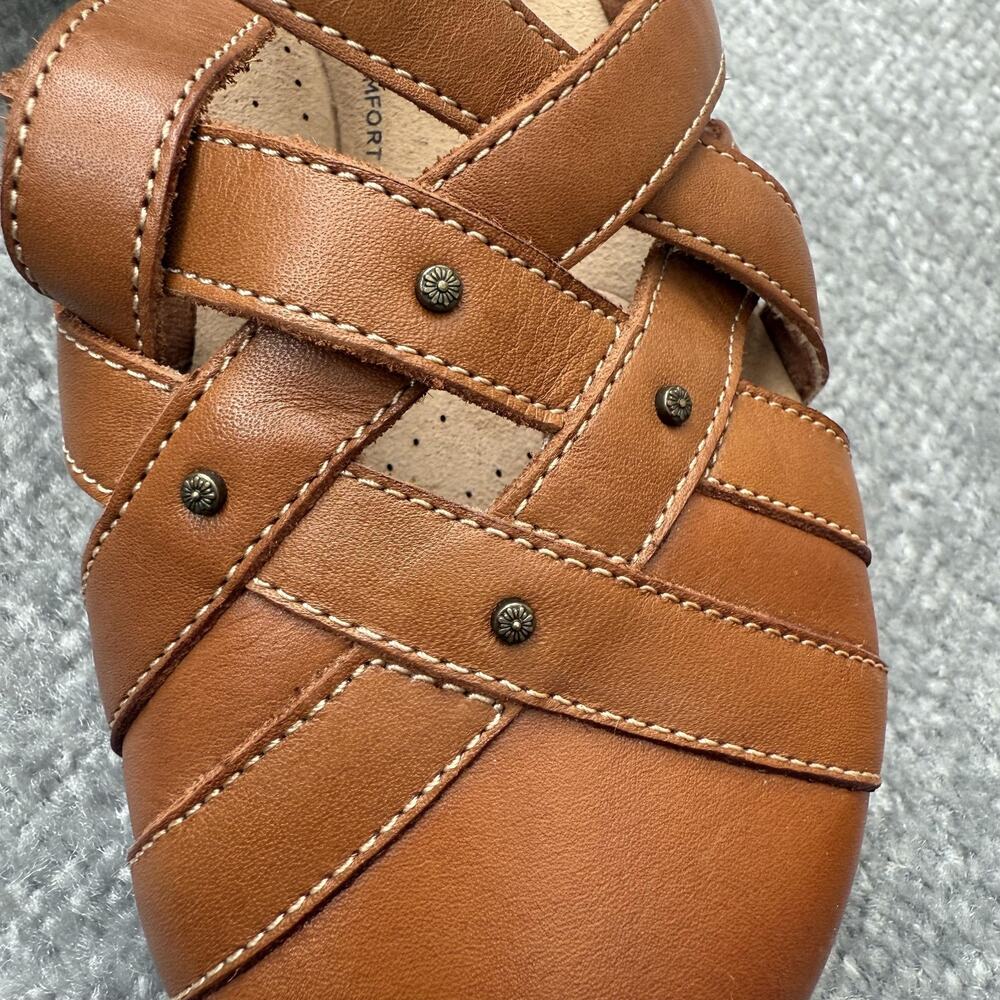 Clarks Collection Sandals Womens Size 6.5 Brown Fisherman Comfort Strappy Shoes - Picture 6 of 14